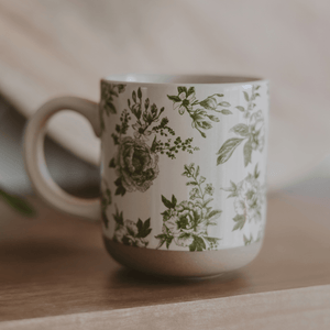Green Delft 14oz Stoneware Coffee Mug