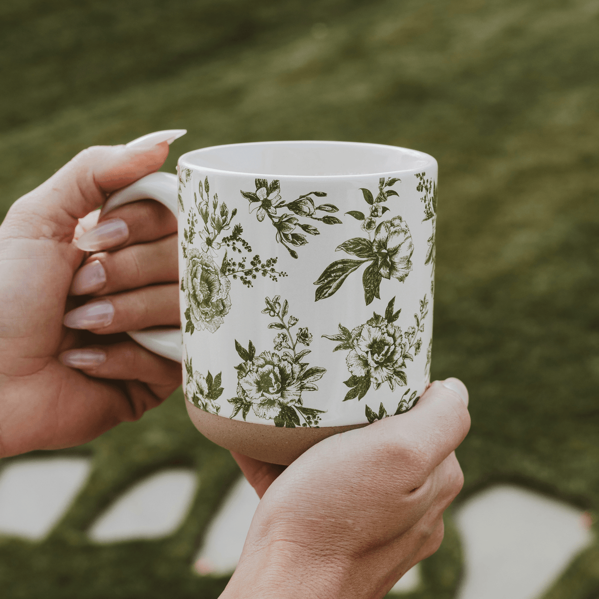 Green Delft 14oz Stoneware Coffee Mug