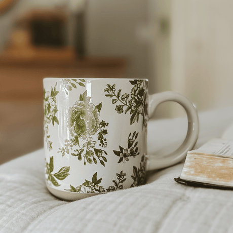 Green Delft 14oz Stoneware Coffee Mug