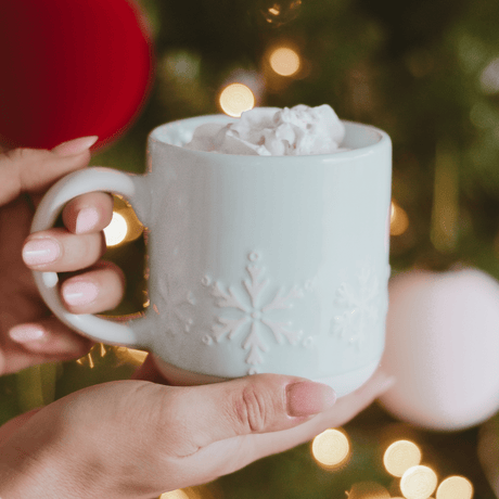 Snowflakes 14oz Blue Stoneware Coffee Mug
