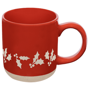 Holly 14oz Red Stoneware Coffee Mug