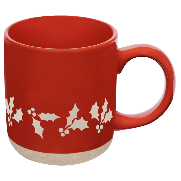 Holly 14oz Red Stoneware Coffee Mug