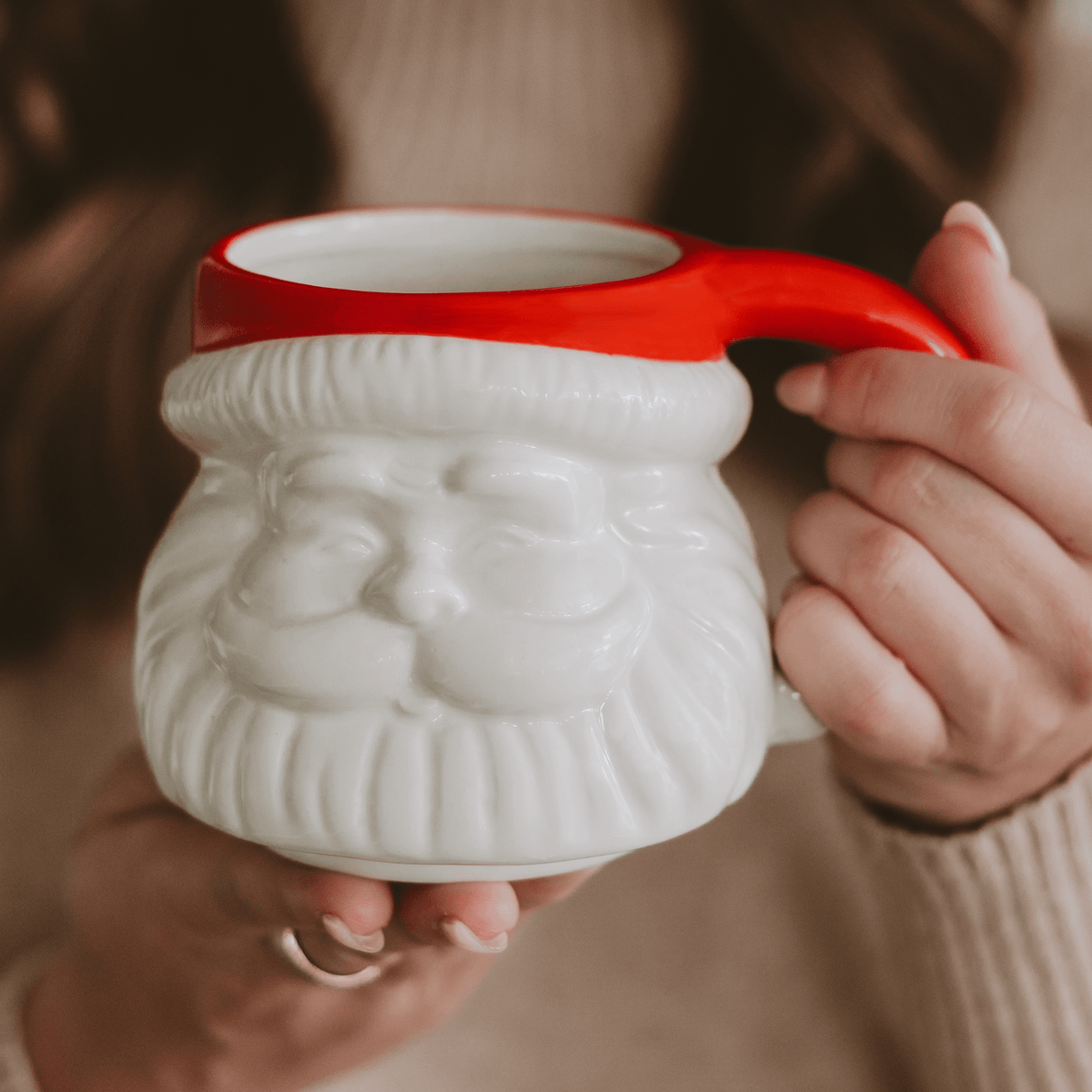 Red Hat Santa 19oz. Figurine Coffee Mug