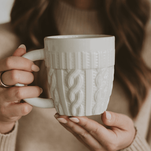 Cream Sweater 18oz. Figurine Coffee Mug