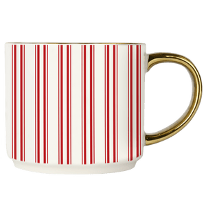 Red Stripe 14oz. Gold Handle Coffee Mug