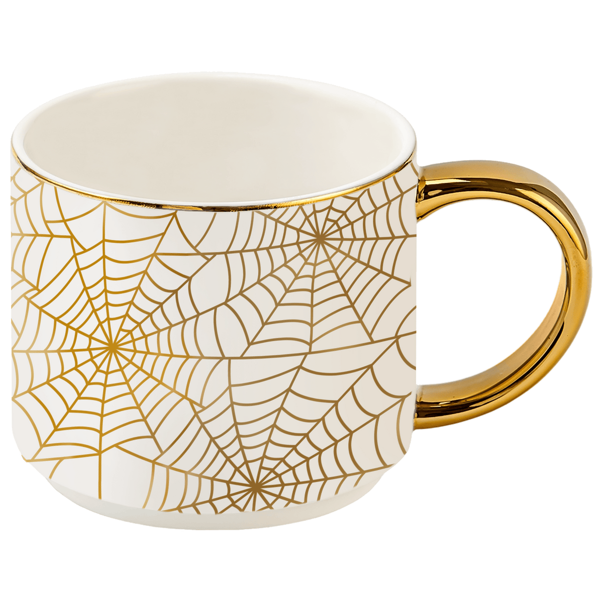 Sweet Water Decor Spiderwebs 14 oz Gold Handle Coffee Mug