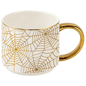 Sweet Water Decor Spiderwebs 14 oz Gold Handle Coffee Mug