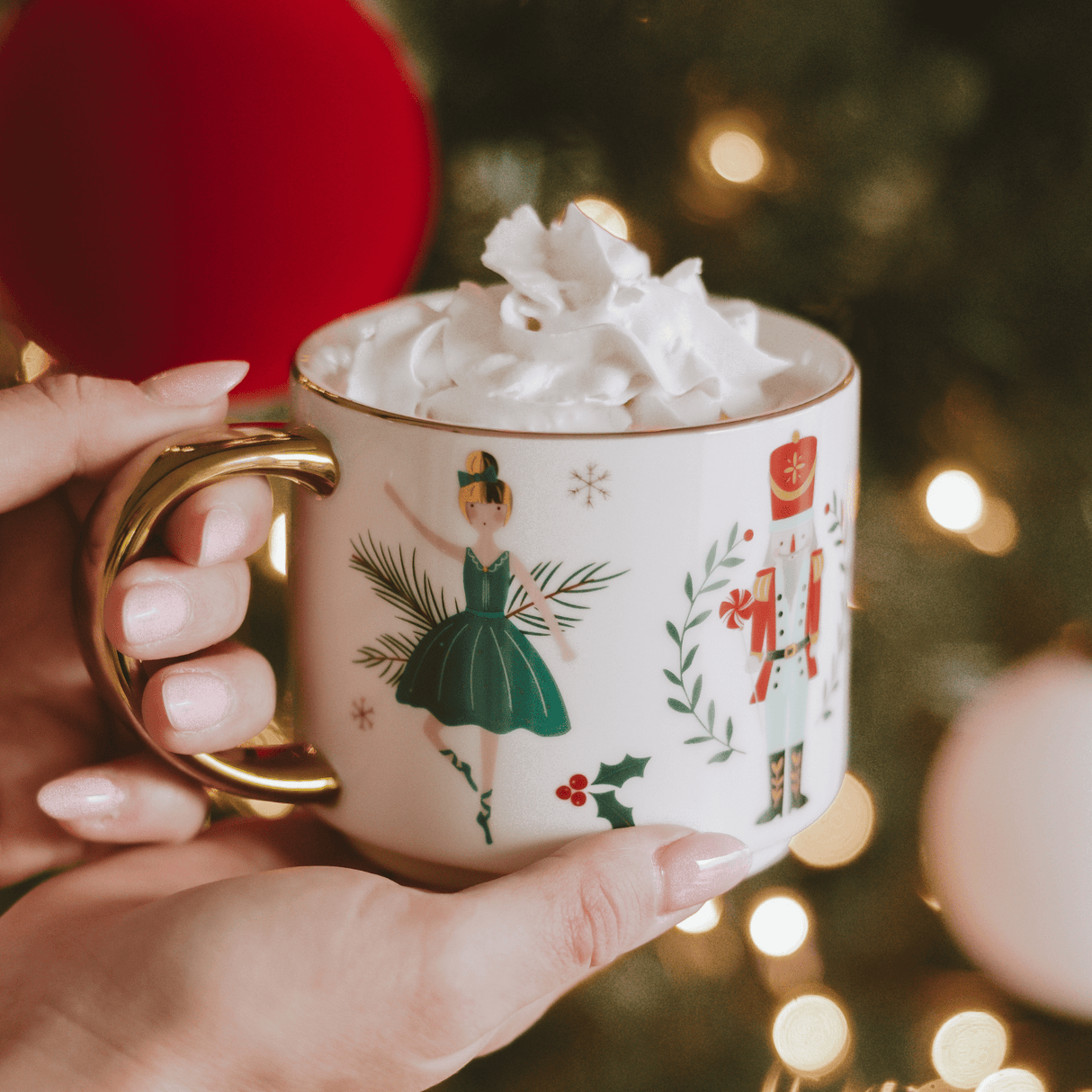 Nutcracker 14oz. Gold Handle Coffee Mug
