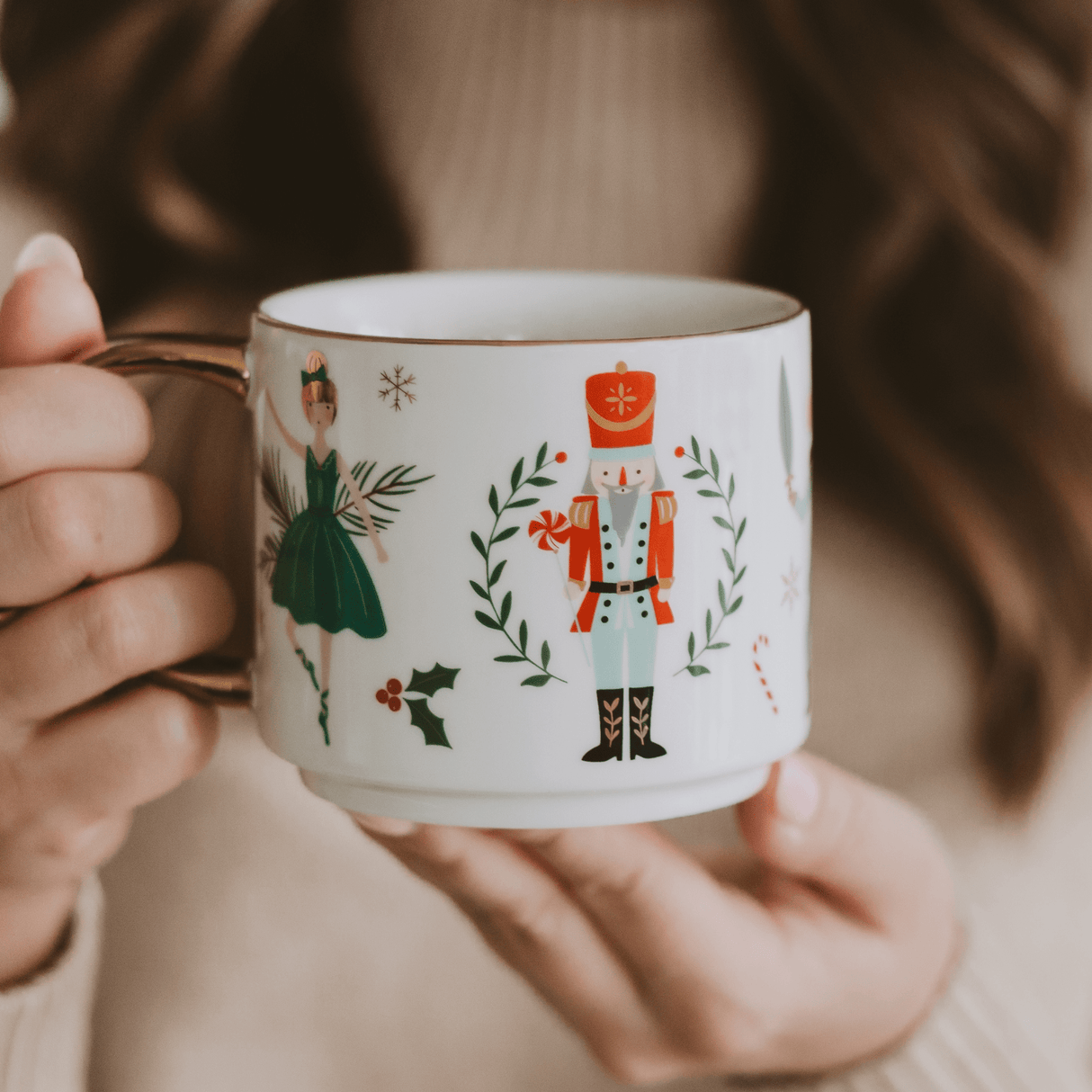 Nutcracker 14oz. Gold Handle Coffee Mug