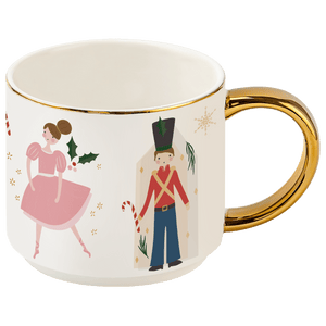 Sweet Water Decor Nutcracker 14 oz Gold Handle Coffee Mug