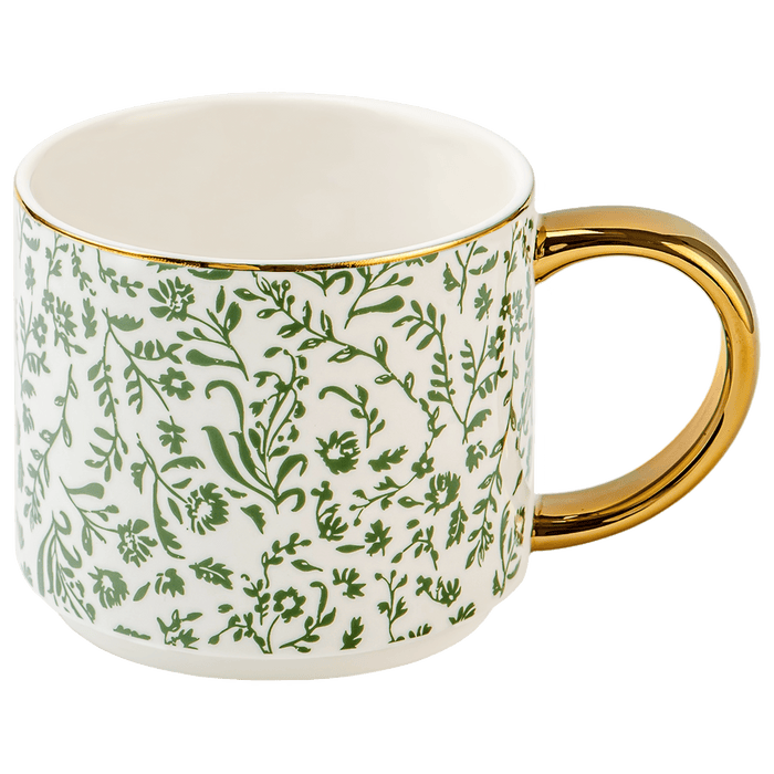 Sweet Water Decor Green Ditsy Floral 14 oz Coffee Mug
