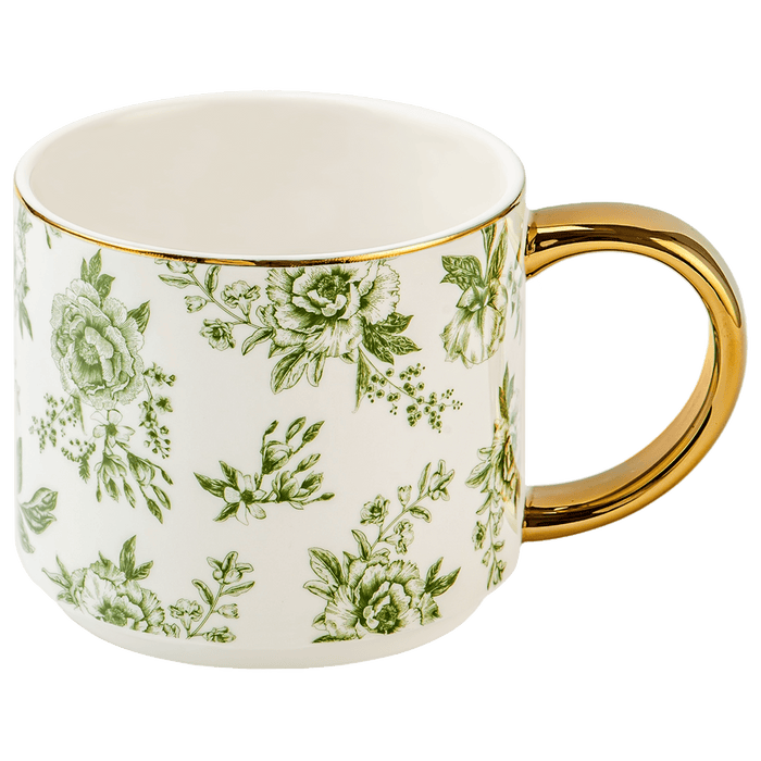 Sweet Water Decor Green Delft 14 oz Coffee Mug