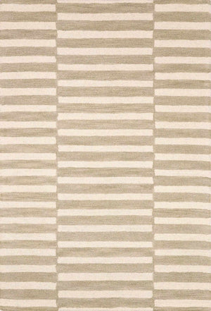Idaho Broken-Striped Beige Area Rug
