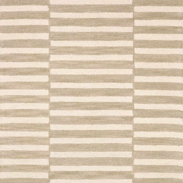 Idaho Broken-Striped Beige Area Rug