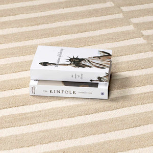 Idaho Broken-Striped Beige Area Rug