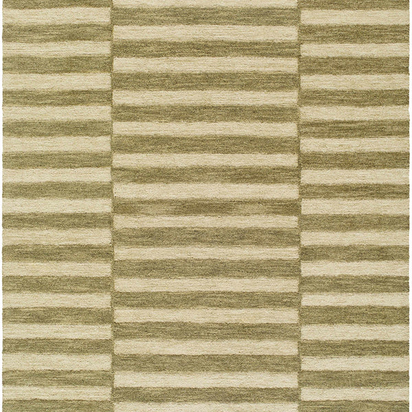 Idaho Broken-Striped Green Area Rug