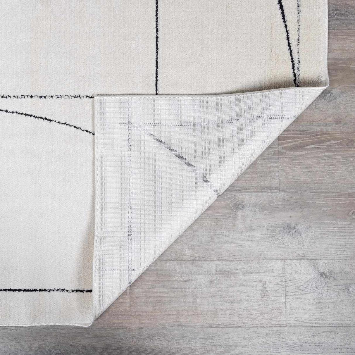 Modern Scandi High Pile Black/Ivory Architect V Area Rug