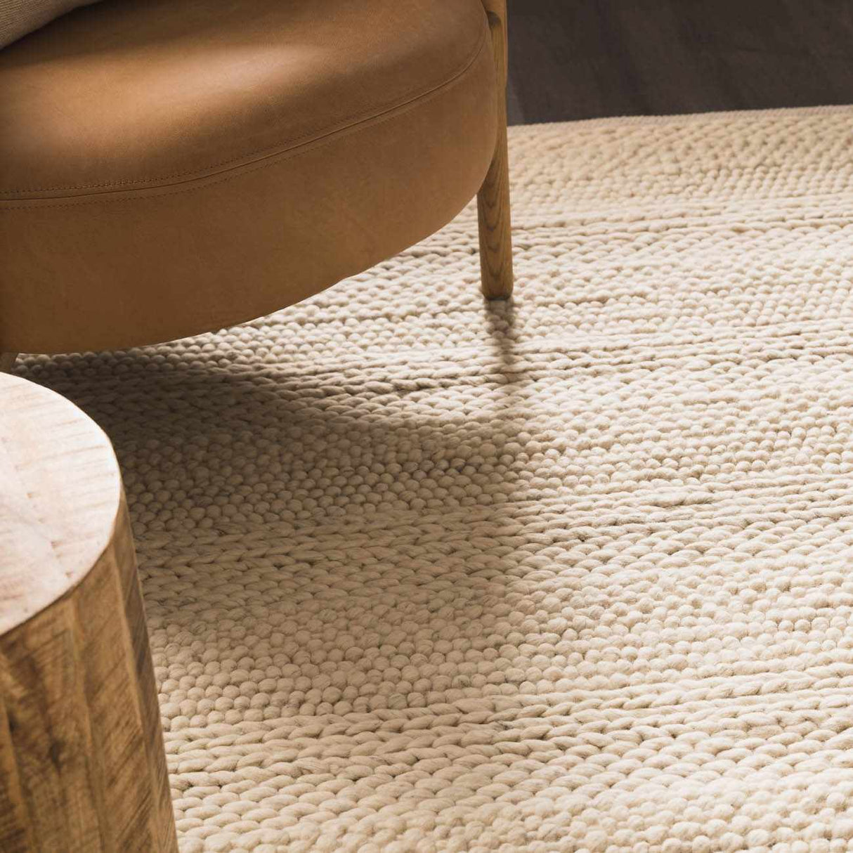 Clarke Beige Textured Wool Rug