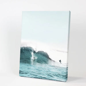Surfing Wall Art Print. Surfers on Blue Waves