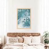 California Surfers Wall Art Print. Aerial Blue Ocean Waves