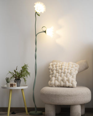 Calla Flower Floor Lamp Matte Green Floral Standing Light