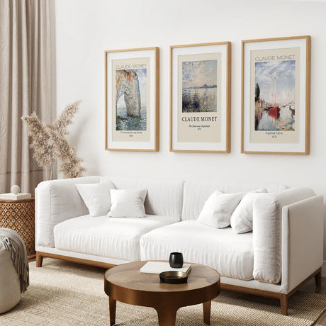 Claude Monet Art Set of 3 Beach Posters Decor