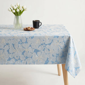 Cambridge Floral Jacquard Tablecloth – Blue