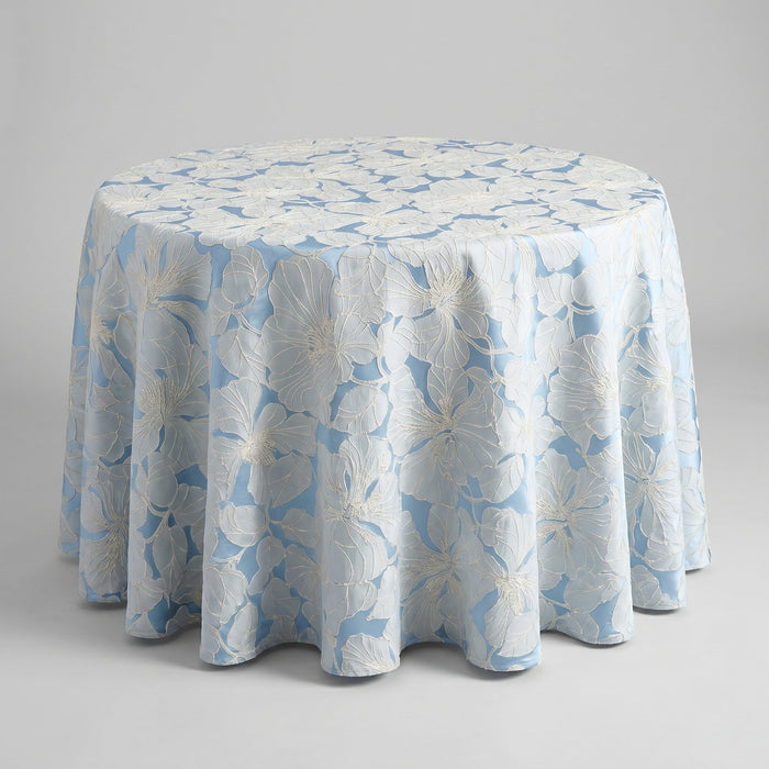 Cambridge Floral Jacquard Tablecloth – Blue