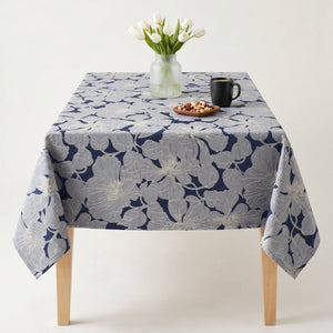 Cambridge Floral Jacquard Tablecloth – Navy