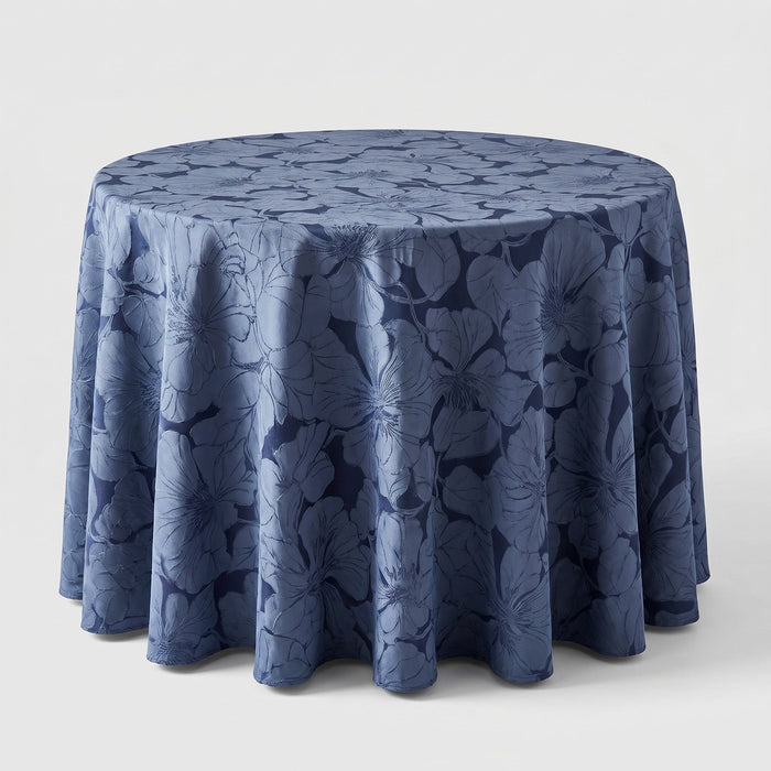 Cambridge Floral Jacquard Tablecloth – Navy