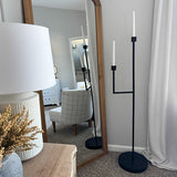 50 Inch Black Iron Floor Candelabra