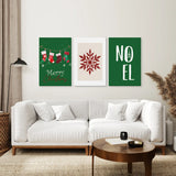 Trendy Green Christmas Holiday Art Nursery Decor
