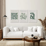 Matisse set of 3 Sage Green Wall Art Prints