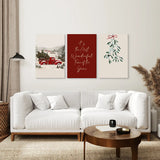 Winter Holiday Landscape Set Of 3 Wall Art