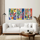 Modern Colorful Floral Matisse Wall Art Set