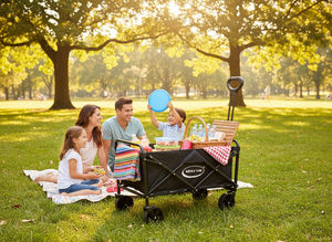 Collapsible Wagon Cart with Wheels Foldable - Folding Utility Heavy Duty Wagons Carts for Grocery Sports Garden Shopping Camping Wheelbarrows