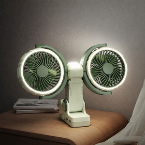 Hipacool Dual Head Car Clip Fan 4000mAh 3-Speed USB