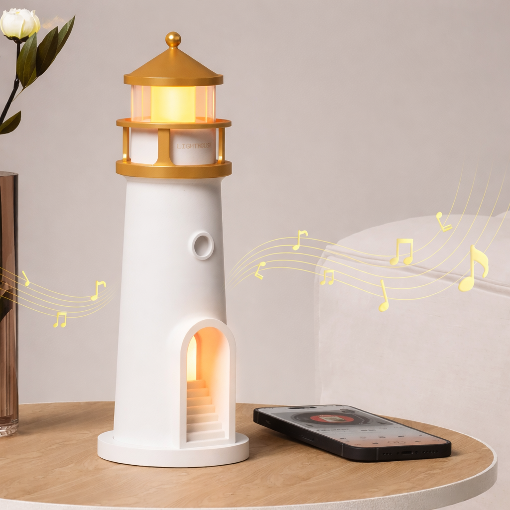 Moon Projection Night Light Lighthouse Lamp Motion Sensor Dimmable Bluetooth Gift