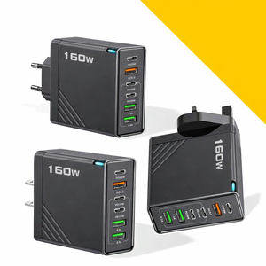 160W Multi-Port USB Charger – Fast Charging Type-C Wall Adapter for iPhone & Android