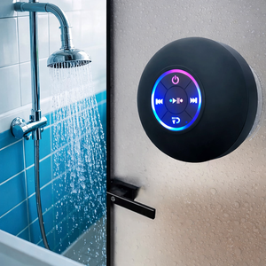 Portable Waterproof Bluetooth Speaker with LED Light Suction Cup Outdoor