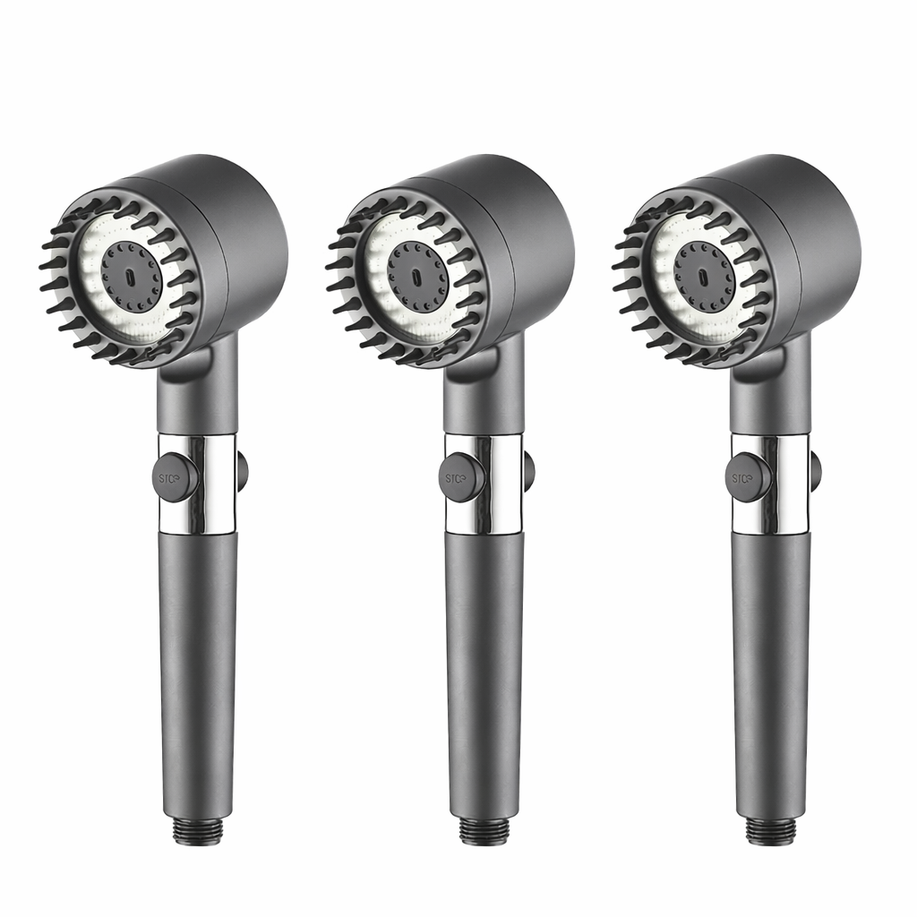 High Pressure Handheld Shower Head 3 Modes Filter Spa Spray with ON/OFF Water Save