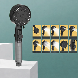 High Pressure Water Saving Shower Head Handheld with 10 Spray Modes Filter Nozzle