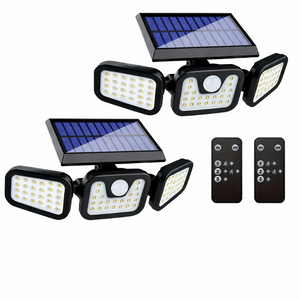 Solar Motion Sensor Lights Outdoor – 3000LM Waterproof LED Security Floodlights