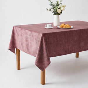 Chenille Crushed Velvet Tablecloth – Mauve