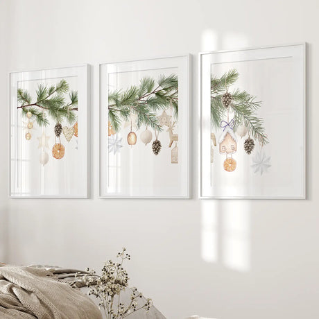 Vintage Xmas Wall Art Print Trendy Winter Decor