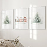 Winter Evergreen Tree Xmas Decor Wall Art Posters