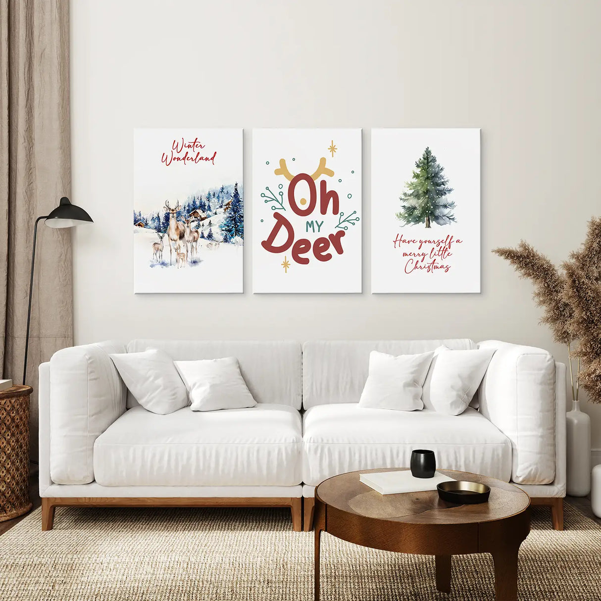 Winter Wonderland Christmas Wall Art Prints Set