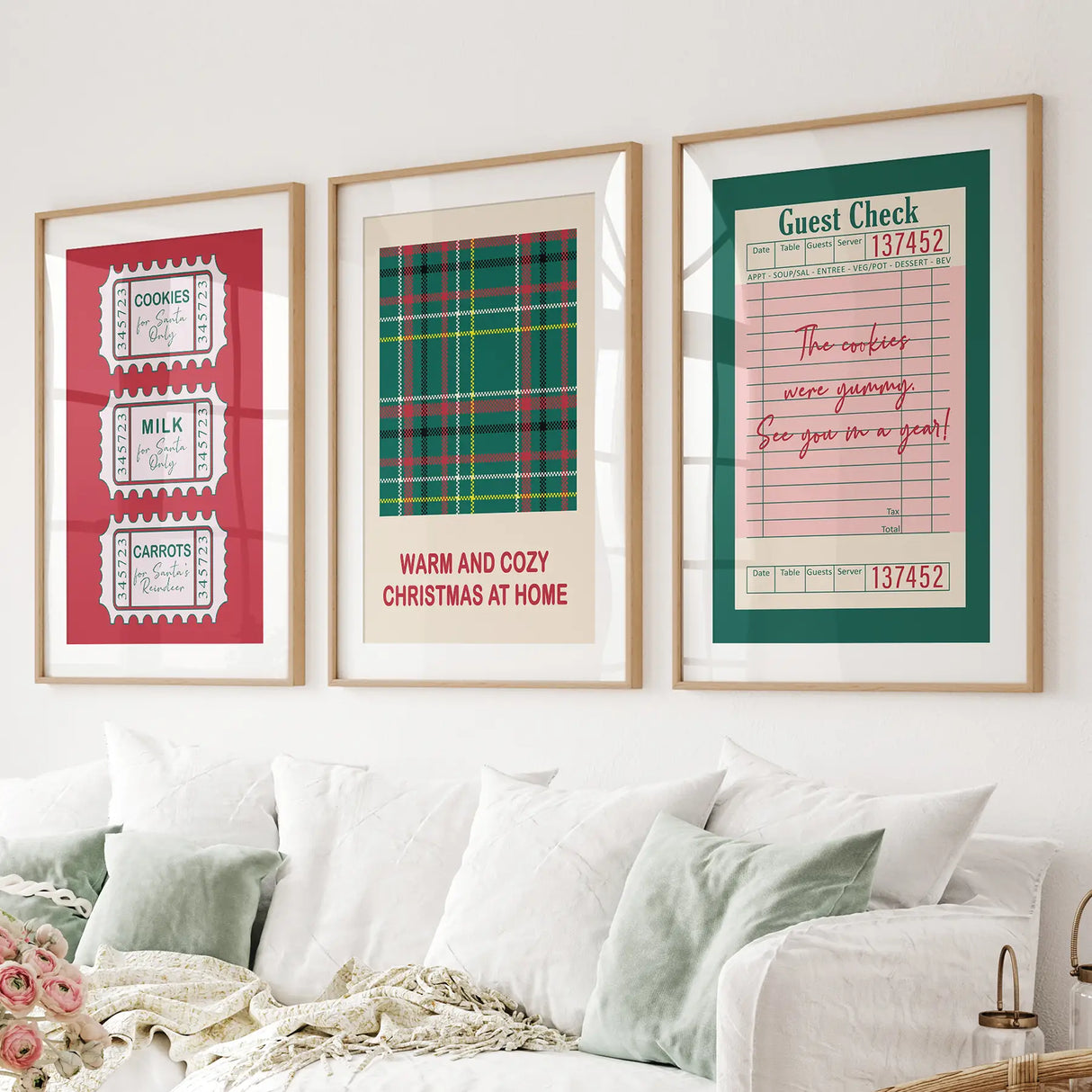 Cozy Seasonal Christmas Decor Wall Art Posters