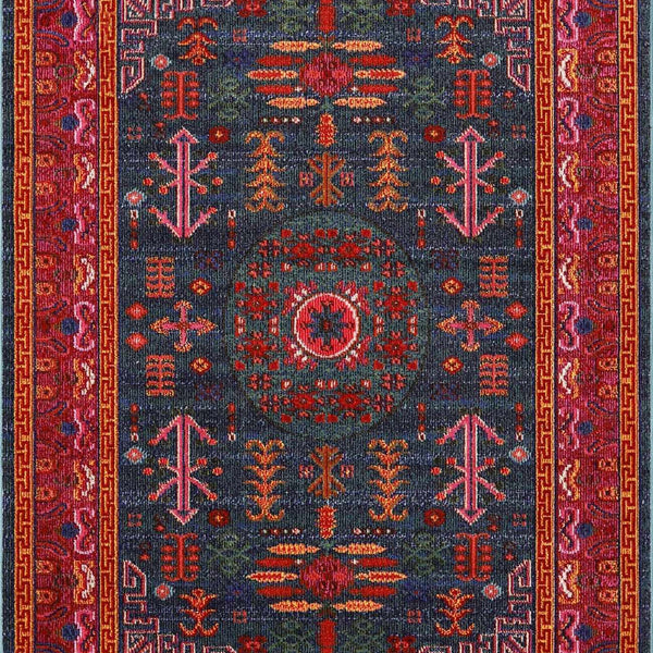 Cleveland Colorful Traditional Area Rug - Teal, Aqua, Navy