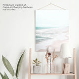 Beige Coastal Beach Wall Art Print. Ocean Waves